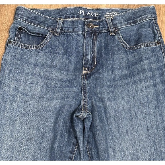 Children's Place Lot Of 3 Kids Sz 12 Jeans Unisex Bootcut Straight Adj Waist - Picture 8 of 14